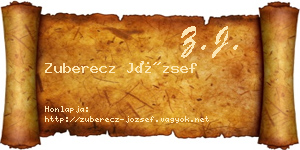 Zuberecz József névjegykártya